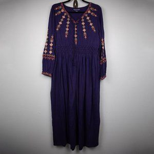 Soft Surroundings Socorro purple embroidered maxi dress-LP